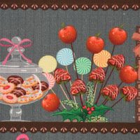 LeQuilt Patchworkstoff Baumwollstoff Popeline Süßigkeiten Leckereien im Regal 115cm Breite
