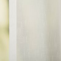 Gardinenstoff feine Längsstreifen transparent raumhoch mit Bleiband wollweiß 2,90m Höhe Weisser Gardinenstoff mit dezenter Struktur, haengend mit naturlinienfuehrendem Fall.
