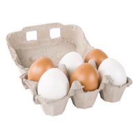 Rayher Dekoeier 6er Set im Eierkarton Kunststoff weiß und braun 15x10.5x7cm