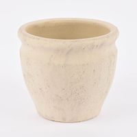 Pflanztopf rustikal bauchig aus Steinzeug cremeweiß 19 oder 25cm hoch