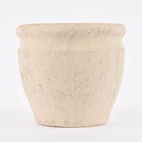 Pflanztopf rustikal bauchig aus Steinzeug cremeweiß 19 oder 25cm hoch