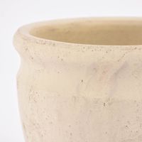 Pflanztopf rustikal bauchig aus Steinzeug cremeweiß 19 oder 25cm hoch