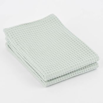 SCHÖNER LEBEN. Geschirrtuch 2er Set Waffelpique einfarbig 50x70cm verschiedene Farben