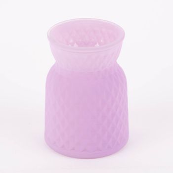 Vase mit Musterprägung Glas matt 10x13.5cm verschiedene Pastell Farben