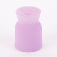 Vase mit Musterprägung Glas matt 10x13.5cm verschiedene Pastell Farben