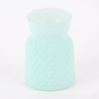 Vase mit Musterprägung Glas matt 10x13.5cm verschiedene Pastell Farben