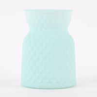 Vase mit Musterprägung Glas matt 10x13.5cm verschiedene Pastell Farben