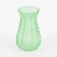 Vase Blumenvase geprägt Glas halbtransparent matt grün 15x9.5cm