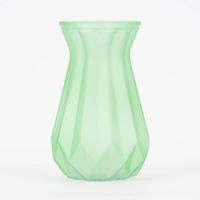 Vase Blumenvase geprägt Glas halbtransparent matt grün 15x9.5cm