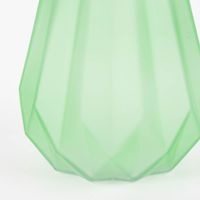 Vase Blumenvase geprägt Glas halbtransparent matt grün 15x9.5cm