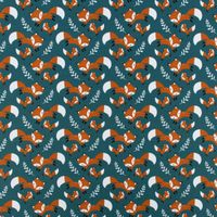 Baumwolljersey Jerseystoff Theo Füchse petrol orange 1.60m Breite