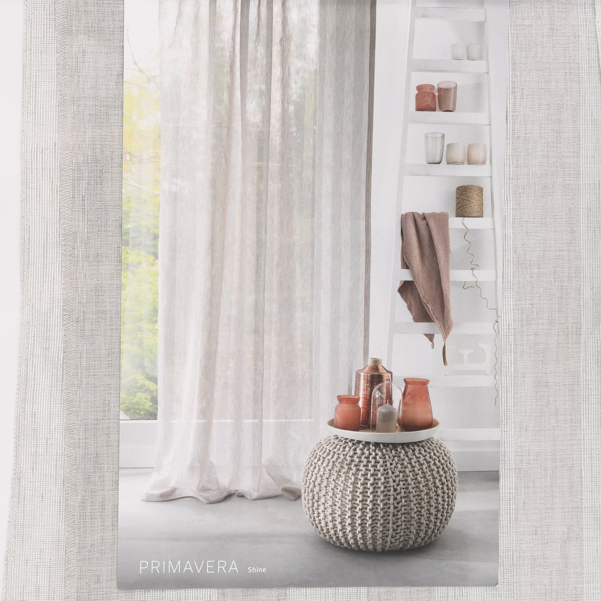 Rasch Textil Stores Shine Längsstreifen Leinenstruktur linen natur 30