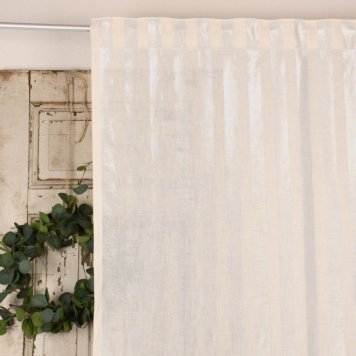 Rasch Textil Stores Shine Längsstreifen Leinenstruktur linen natur 30