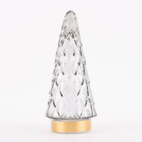 LED Tanne Glas Kunststoff grau goldfarbig 10.5x24cm