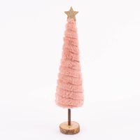 Weihnachtsbaum mit Holzsockel und goldfarbigem Stern natur rosa verschiedene Größen