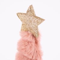 Weihnachtsbaum mit Holzsockel und goldfarbigem Stern natur rosa verschiedene Größen