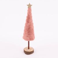 Weihnachtsbaum mit Holzsockel und goldfarbigem Stern natur rosa verschiedene Größen