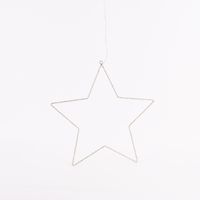 LED Stern Starshine mit Timerfunktion Metall silberfarbig warmweiß 38x38cm