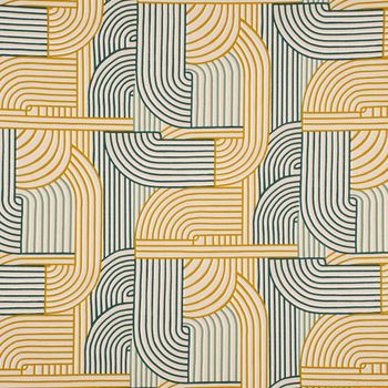 Dekostoff Halb-Courbes Artdeco Geometriedesign natur grün gelb 155cm