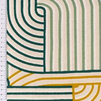 Dekostoff Halb-Courbes Artdeco Geometriedesign natur grün gelb 155cm