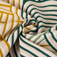 Dekostoff Halb-Courbes Artdeco Geometriedesign natur grün gelb 155cm
