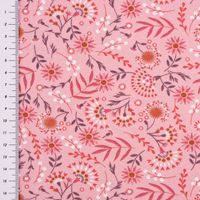 Baumwolljersey Jerseystoff FLOWERS POUDRE Blumen rosa 1.45m Breite