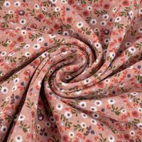 Baumwolljersey Jerseystoff small flowers Blümchen light terra 1.45m