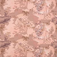 French Terry Sommersweat Meterware Leaves Blätter nude rosa 1.45m