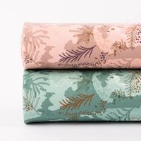 French Terry Sommersweat Meterware Leaves Blätter nude rosa 1.45m