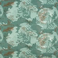 French Terry Sommersweat Meterware Leaves Blätter dusty mint 1.45m
