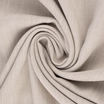 Gardinenstoff Leinenoptik Zabo mit Bleiband uni beige 300cm Breite