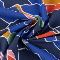 Baumwollstoff Webware Monty Naturel Berge abstrakt blau bunt 1.47m