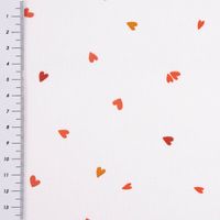 Baumwollstoff Webware Coreo Herzchen Mini-Herzen weiß rot 1.47m Breite
