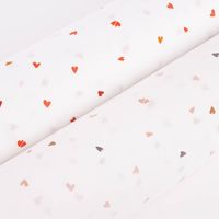 Baumwollstoff Webware Coreo Herzchen Mini-Herzen weiß rot 1.47m Breite