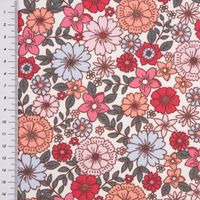 Baumwollstoff Webware Brigitte Vintage Blumen weiß rosa pink 1.47m