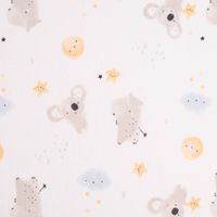 Baumwollstoff Webware Zipopo Koalabär Nilpferd Wolken Sonne Sterne we