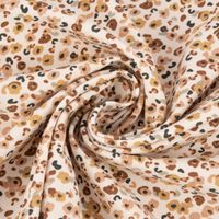 Baumwolljerseystoff Ebbie Mini Leomuster weiß beige lachsrosa 1.45m
