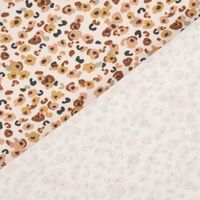 Baumwolljerseystoff Ebbie Mini Leomuster weiß beige lachsrosa 1.45m