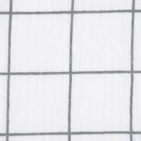Double Gauze Musselinstoff Meterware Gitterkaro weiß dunkelgrün 1.30m