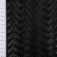 Kunstleder Lederimitat Flechtmuster grob schwarz 1.4m Breite