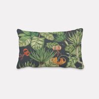 SCHÖNER LEBEN. Kissenhülle Outdoor Blätter Blüten blau grün rot