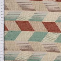 Polsterstoff Dekostoff Flachgewebe Mira Rechtecke schräg beige mint t