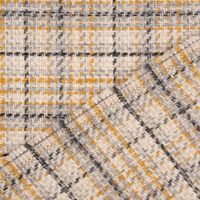 Polsterstoff Dekostoff Flachgewebe Victoria Karo beige gelb 1.40m