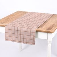 SCHÖNER LEBEN. Tischläufer aus Baumwollcanvas Jacques Gitterkaro rosa