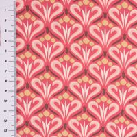 Viskosestoff Meterware für Bekleidung Retro Ornamente rosa 1.40m