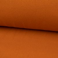 Baumwollfleece Fleecestoff aus Baumwolle gebürstet uni karamellbraun