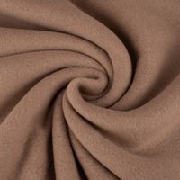 Baumwollfleece Fleecestoff aus Baumwolle gebürstet uni taupe-braun 1.