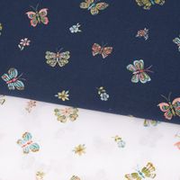 Baumwollstoff Popeline Digitaldr. Butterflies Schmetterlinge dunkelbla