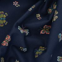 Baumwollstoff Popeline Digitaldr. Butterflies Schmetterlinge dunkelbla