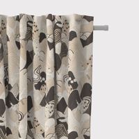 SCHÖNER LEBEN. Vorhang Kraniche Hügel beige schwarz weiß 245cm